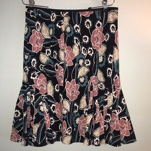 LOFT Black Floral Skirt Size 10​​​